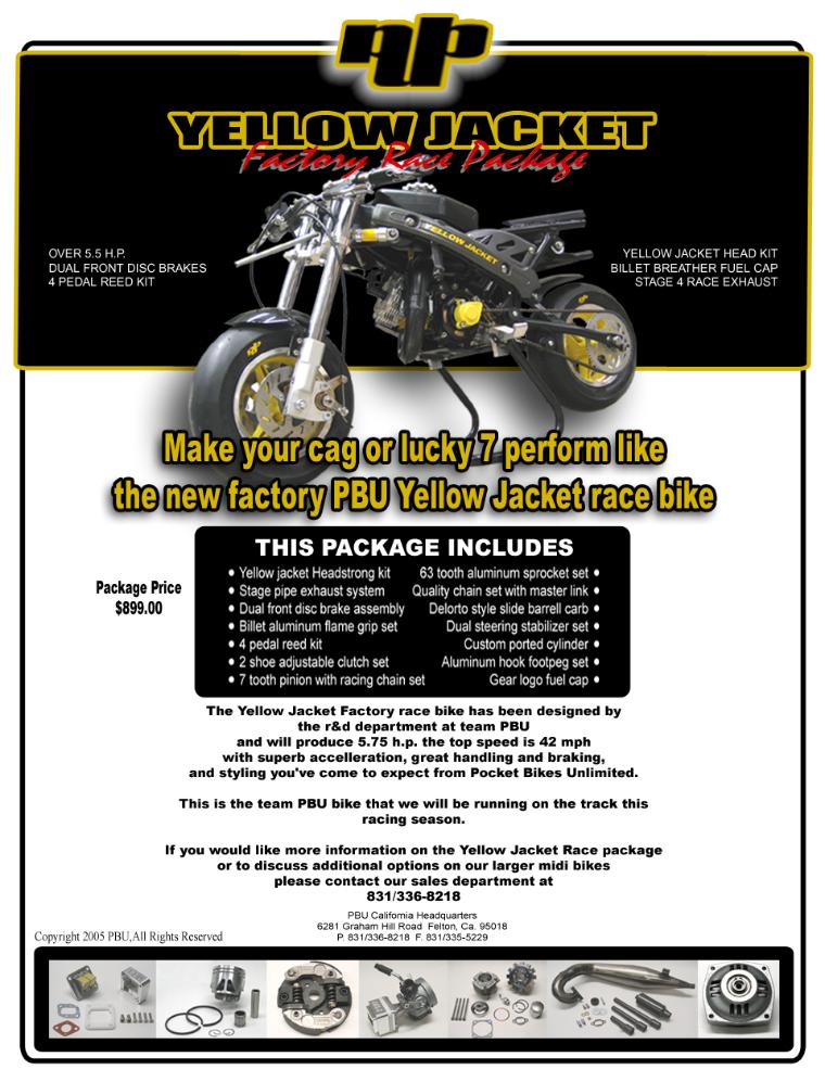 Pocket Bikes Unlimited Yellow Jackets